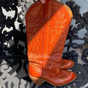 Rust Leather Cowboy Boots